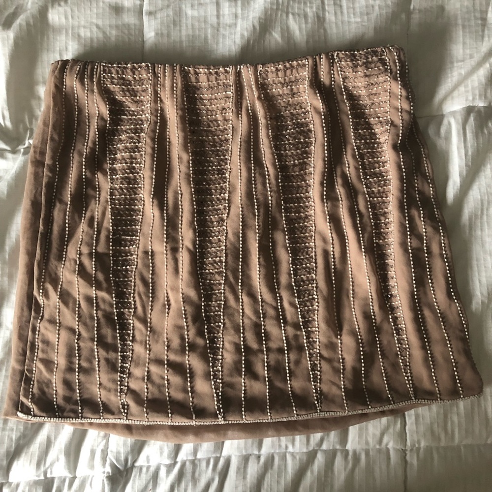 Lauren Conrad Blush Beaded Mini Skirt